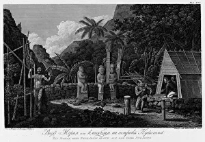 View of Cemetery on Nukagiva Island, 1813. Creator: Koz'ma Vasil'evich Chesky