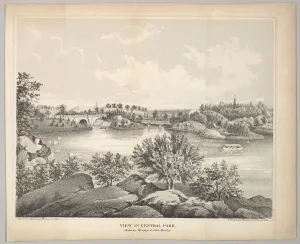 Metropolitan Museum Prints: View in Central Park with Balcony Bridge and Oak Bridge (Valentines Manual), 1861