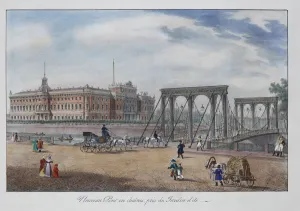 View of the Chain Panteleimonovsky Bridge near the Summer Garden in Saint Petersburg, 1825 View of the Chain Panteleimonovsky Bridge near the Summer Garden in Saint Petersburg, 1825