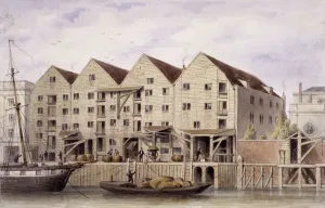 Winch Prints: View of Chamberlains Wharf, Tooley Street, Bermondsey, London, 1846