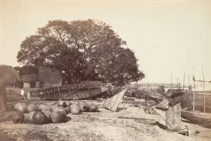 Riverside Gallery: View of Chandanagore, 1858-61. Creator: Unknown
