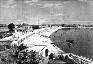 Waterfront Gallery: View of Chanderagore, c1891. Creator: James Grant