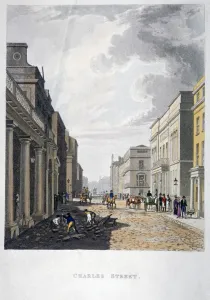 Charles Street Prints: View of Charles Street with figures working in the foreground, London, 1822. Artist