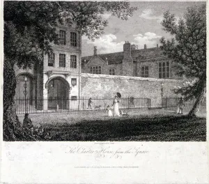 Greig Prints: View of Charterhouse from the square with figures, Finsbury, London, 1804. Artist