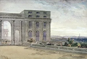 Regents Park Prints: View of Chester Terrace, Regents Park, London, 1830. Artist