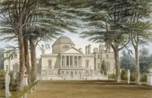 Cork Prints: Front view of Chiswick House, Chiswick, Hounslow, London, 1822