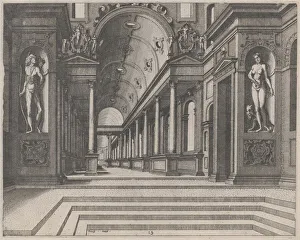Muse Gallery: View in a Church with Corinthian Columns and Statues of Apollo, Melpomene, and Moses