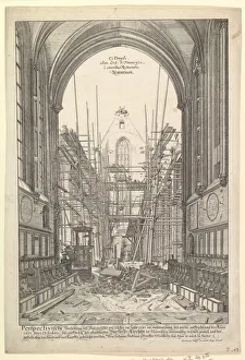 Bavaria Gallery: View of the Church of the Franciscans in Nuremberg under Reconstruction