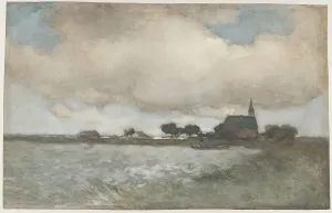 Weissenbruch Jan Hendrik Prints: View of the Church at Noordse Dorp near Noorden