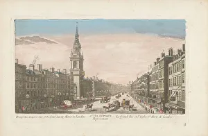 Christopher Wren Prints: View of the Church Saint Mary-le-Bow on Cheapside in London, 1745-1775. Creator: Anon