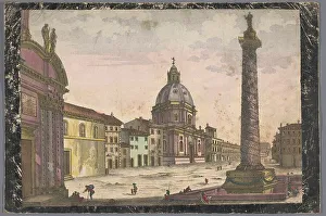Prepared Paper Prints: View of the church Santa Maria di Loreto and the column of Trajan in Rome