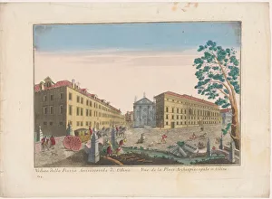 Remondini Prints: View of the Church Sant'antonio Abate and the Palazzo ArciveScovile in Udine