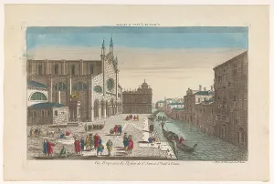 Daumont Jean Francois Prints: View of the church Santi Giovanni e Paolo in Venice, 1745-1775. Creator: Anon