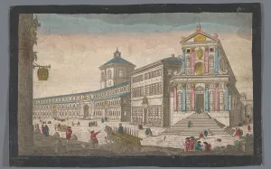 Prepared Paper Prints: View of the church Santo Spirito in Sassia in Rome, 1745-1775. Creator: Anon