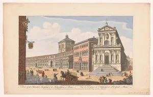 Thomas Bowles Ii Prints: View of the Church of Santo Spirito in Sassia in Rome, 1750. Creator: Thomas Bowles