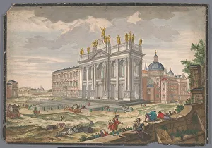 San Giovanni In Laterano Prints: View of the Church Sint-Jan van Lateranen in Rome, 1700-1799. Creator: Anon