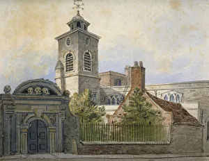 Pearson Prints: View of the Church of St Olave, Hart Street, from Seething Lane, City of London, 1815
