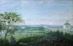 1863 Prints: View towards the Church at Vang, 1863. Creator: Matthias Stoltenberg