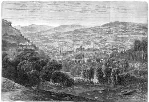 Jackson M Prints: View of the city of Bath from the south-east, 1864. Creator: Mason Jackson
