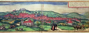 Maps Prints: View of the city of Burgos. Engraving in the work Civitates Orbis Terrarrum, 1576