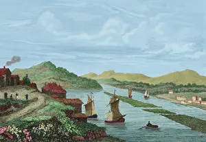 Wild Flower Prints: View of the city of Hudson, from the north looking south