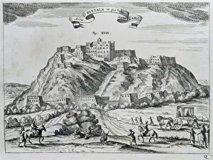 Athanasius Gallery: View of the city of Lhasa, capital of Tibet, engraving in China Monumentis, published