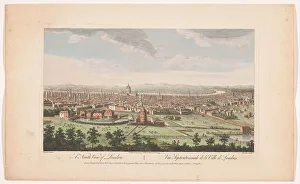 Stevens Prints: View of the city of London seen from the north side, 1753. Creator: Stevens