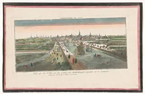 Towpath Prints: View of the city of Middelburg and the Havenkanaal, 1700-1799. Creator: Anon