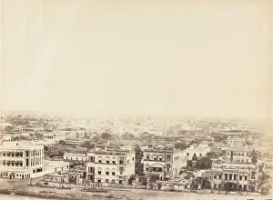 Calcutta Prints: [View of the City from the Ochterlony Monument, Calcutta], 1850s. Creator: Captain R. B