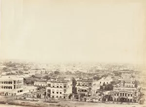 Calcutta Collection: [View of the City from the Ochterlony Monument, Calcutta], 1850s. Creator: Captain R. B