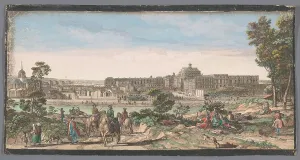 Jean Rigaud Prints: View of the city and the Palace of Versailles, 1700-1799. Creators: Anon, Jacques Rigaud