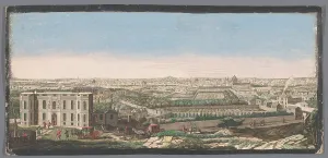 Carriages Prints: View of the city of Paris seen from the observatory