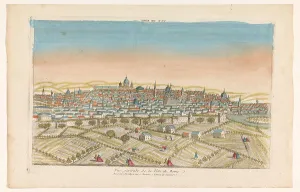 Castel Santangelo Prints: View of the city of Rome, 1759-c.1796. Creators: Louis-Joseph Mondhare, Anon