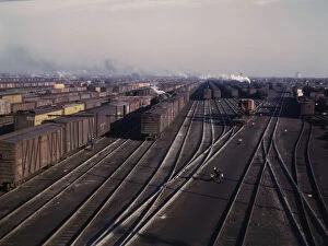 Chicago And North Western Railway Gallery: View of a classification yard at C & NW RRs Proviso yard, Chicago, Ill. 1942. Creator: Jack Delano