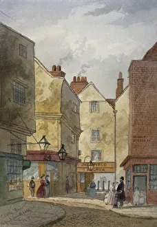 Cloth Fair Prints: View of Cloth Fair and Middle Street, West Smithfield, City of London, 1867. Artist