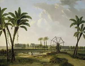 Waterwheel Prints: View of the Coffee Plantation Marienbosch in Surinam, 1829-1876. Creator: Willem de Klerk