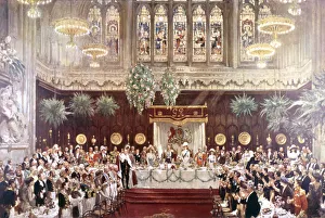 Civic Event Prints: View of the Coronation luncheon for King George V and Queen Mary consort, London, 1911