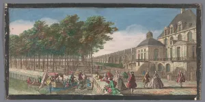 Jean Rigaud Prints: View of the Cour de la Fontaine of the Palais de Fontainebleau