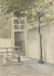 Weissenbruch Jan Hendrik Prints: View of a courtyard from the artist's studio in Kazernestraat in The Hague