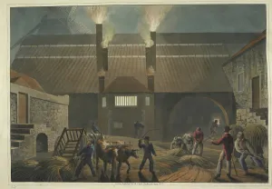 Enslaved People Prints: A view of the courtyard of a boiling house, in Antigua, 1823. Creator: William Clark