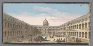 Edifice Prints: View of the courtyard of the Hôtel des Invalides in Paris