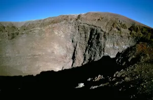 View of the crater of Mt Vesuvius