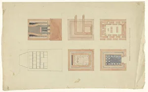 Cross Section Prints: View, cross -sections and floor plans of an oven