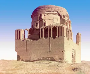 Brickwork Prints: Side view of a crumbling mosque