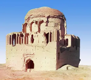 Brickwork Prints: Front view of a crumbling mosque