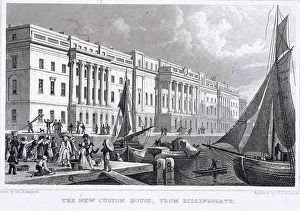 Custom House Prints: View of Custom House from Billingsgate, London, 1828. Artist: William Tombleson