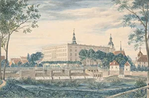Weir Prints: View of the Dessau Castle from the East, 1820. Creator: Heinrich Olivier