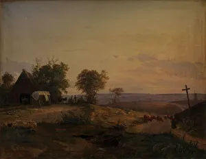 Germany Europe Prints: View of the District near Segeberg, Germany, 1839. Creator: Frederik Rohde