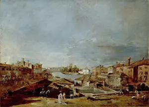 Guardet Francesco Prints: View of Dolo on the Brenta, between 1774 and 1776. Creator: Francesco Guardi