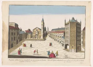 Edifice Prints: View of the Dom and the Baptisterium in Parma, 1700-1799. Creator: Unknown